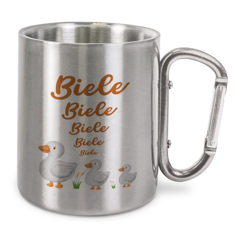 Biele Biele Biele Biele - Edelstahl-Trinkbecher mit Karabinerhaken