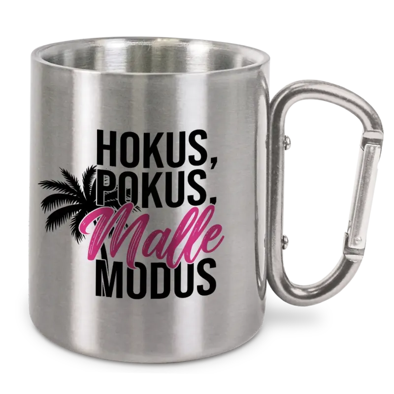 Hokus Pokus Malle Modus - Edelstahl-Trinkbecher mit Karabinerhaken