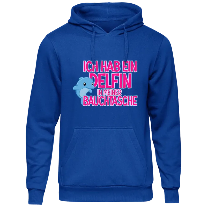 Ich hab ein Delfin - Unisex Kapuzenpullover Hoodie Farbe Blau