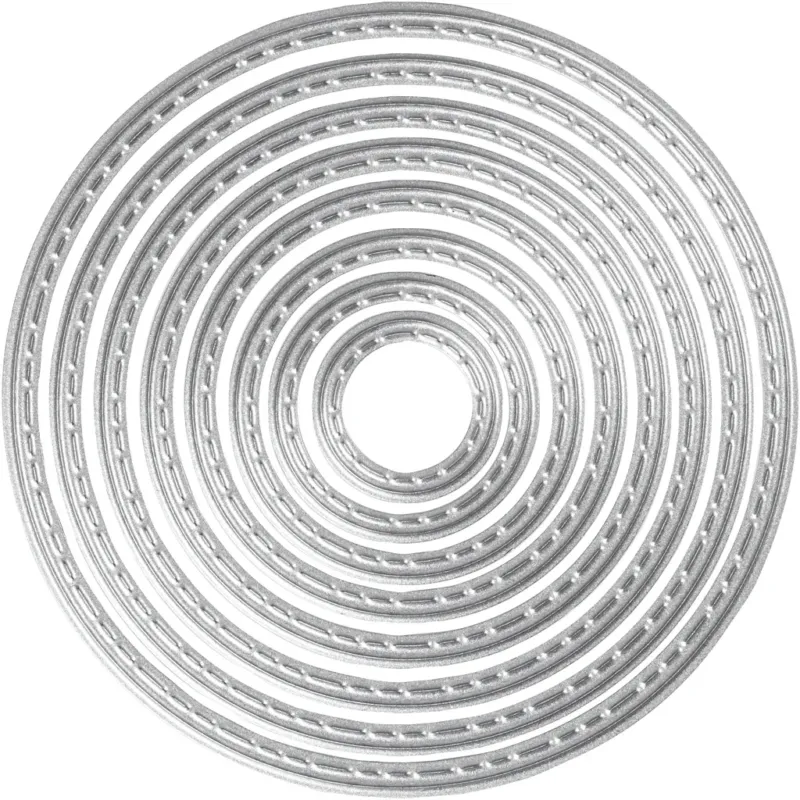 Die Cut and Embossing Folder, circle, dia. 1,5-7 cm