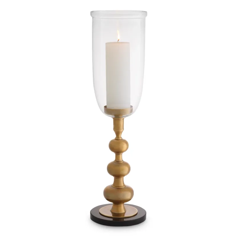 Clear Glass Pedestal Hurricane Ashbourne | Eichholtz Miami
