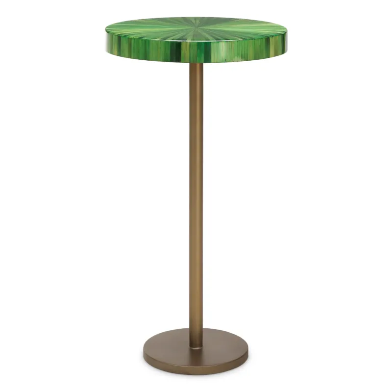 Straw Marquetry Pedestal Side Table Albany | Eichholtz Miami