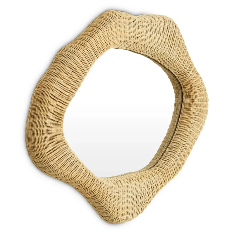 Organic-Shaped Rattan Mirror Bilbao | Eichholtz Miami