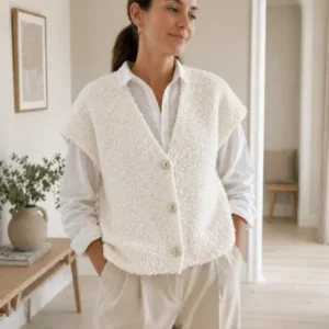 Cardigan mit kurzen Ärmeln - Weiß