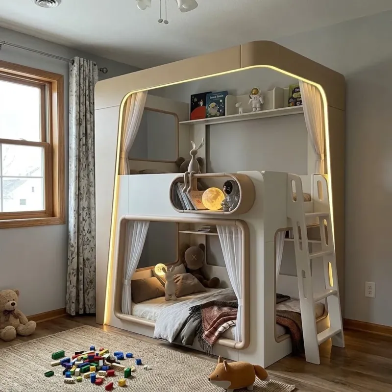 Space Capsule Futuristic Kids Creative Bunk Bed