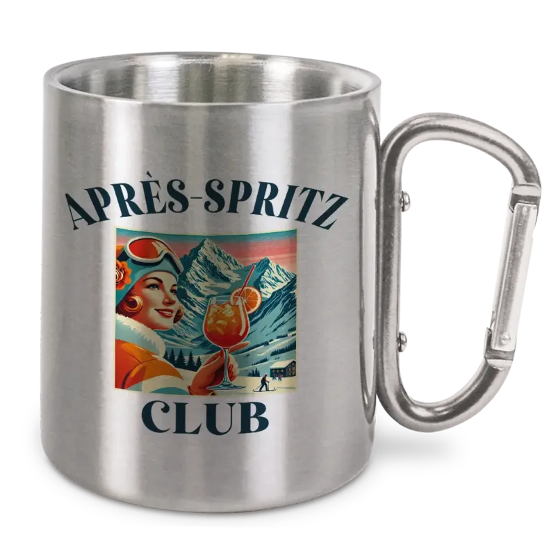 Aprés-Spritz Club Women - Edelstahl-Trinkbecher mit Karabinerhaken