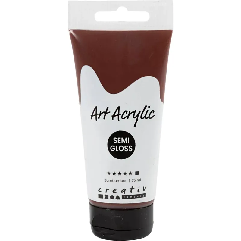 Art Acrylic, semi-glossy, opaque, burnt umber, 75 ml/ 1 bottle