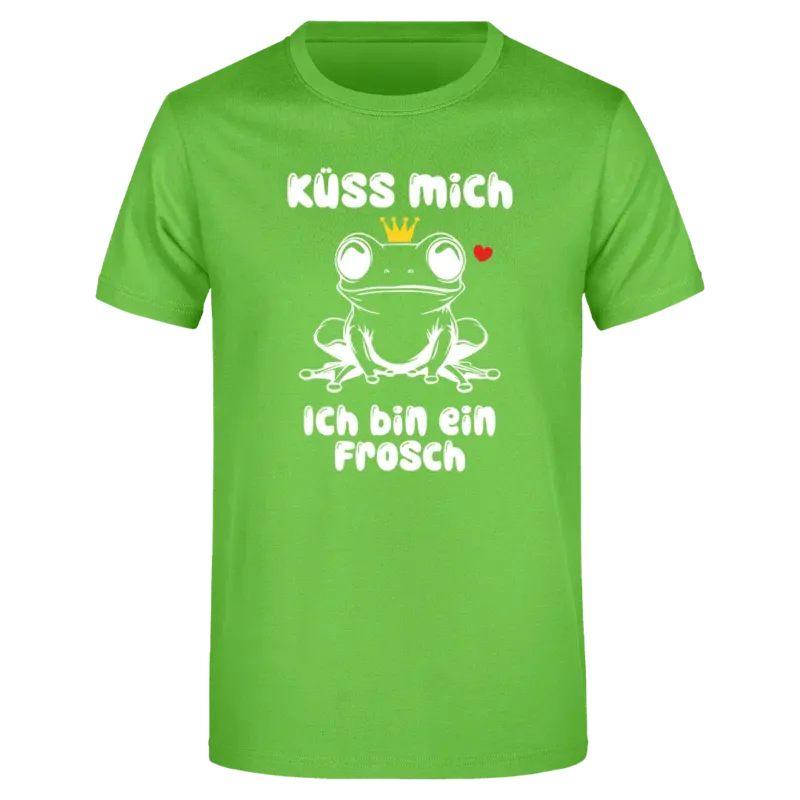Küss mich ich bin ein Frosch - Herren T-Shirt Farbe Grün