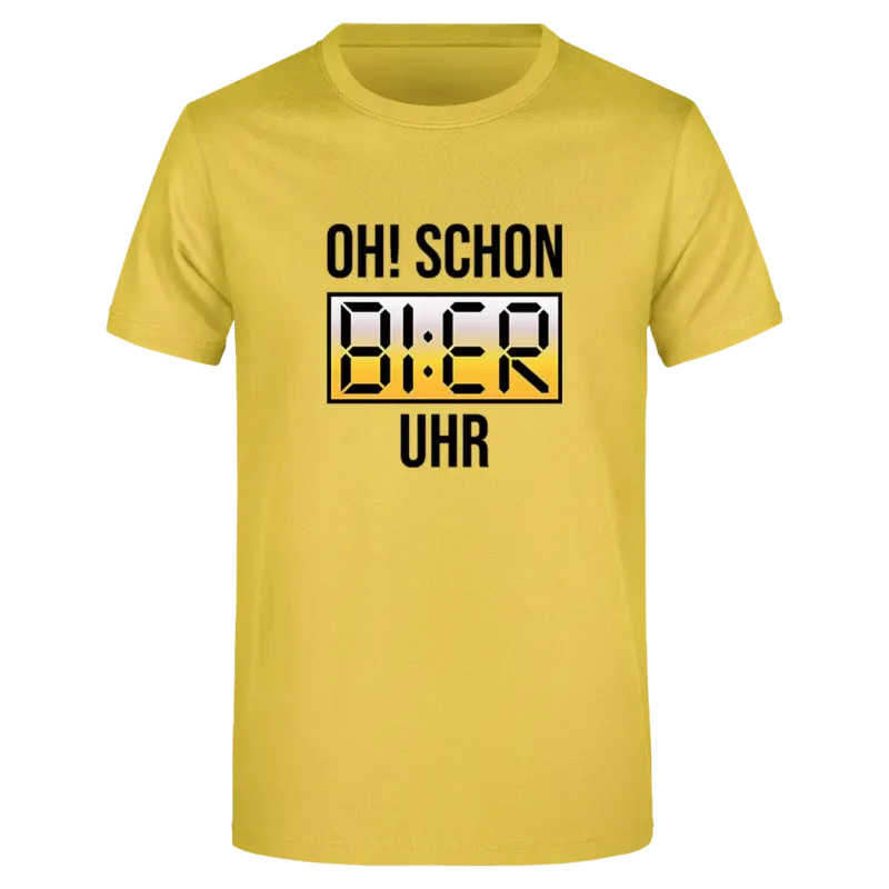 Oh! Schon Bier Uhr - Herren T-Shirt Farbe Gelb
