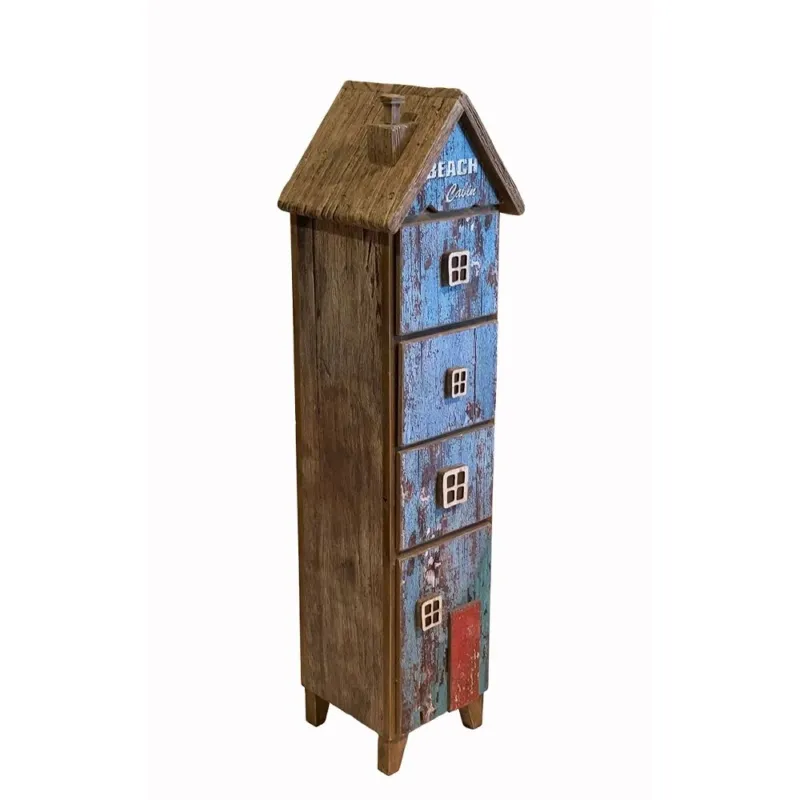 Holz Schubladen Haus Shabby – maritimer Schubladenschrank im Beachhouse Stil