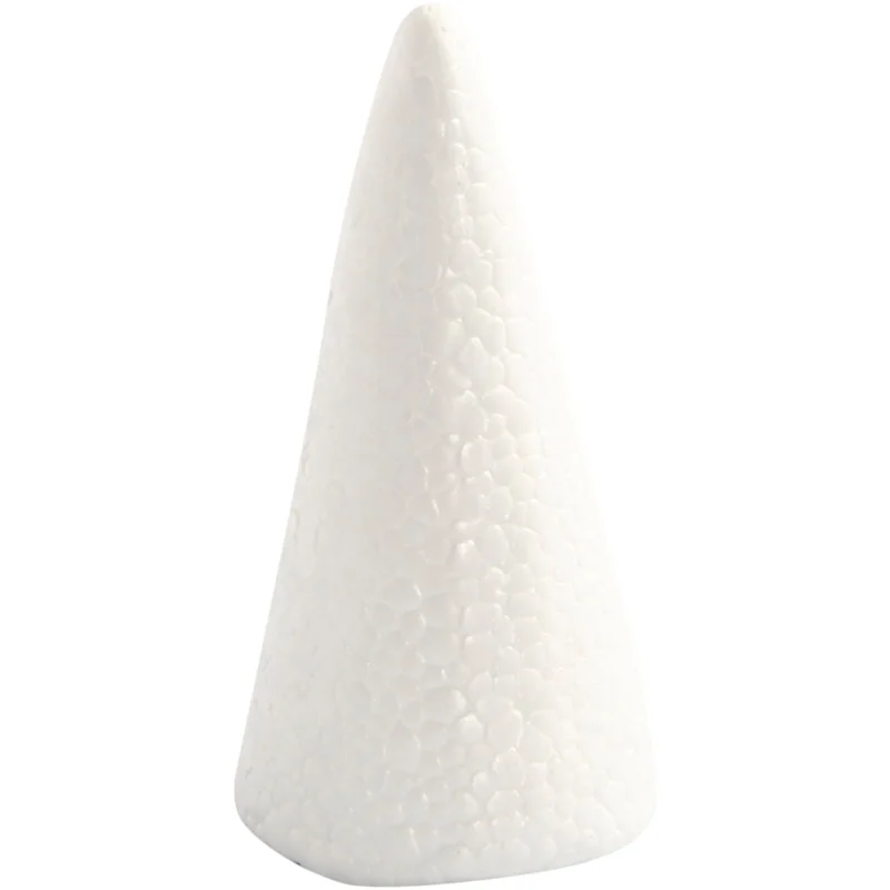 Cone, H: 11 cm, dia. 5,5 cm, white, 5 pc
