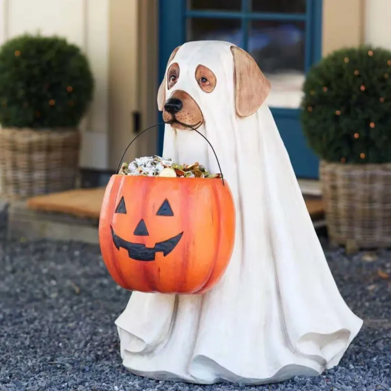 Pumpkin Puppy Resin Garden Decor - Image 0