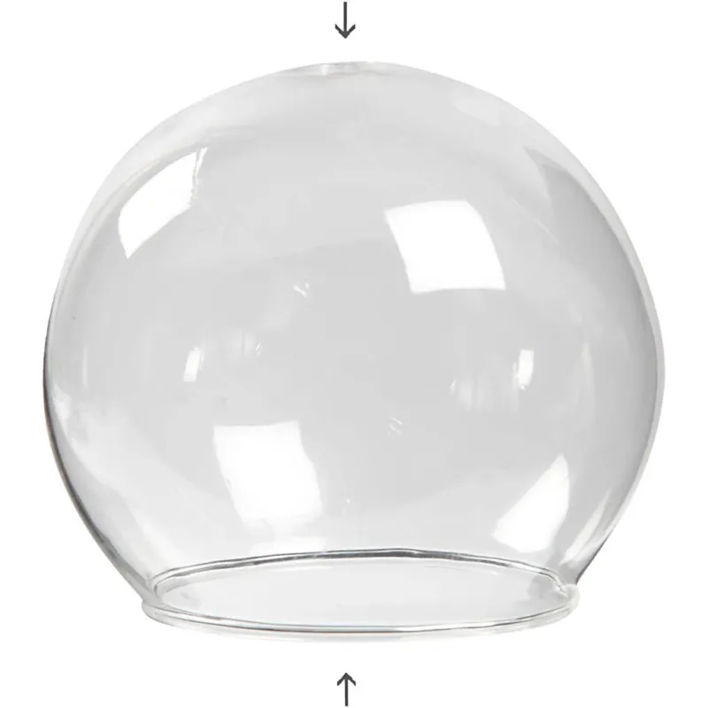 Clear Glass Baseless Hanging Bauble, dia. 8 cm, hole size 5 cm, transparent, 4 pc