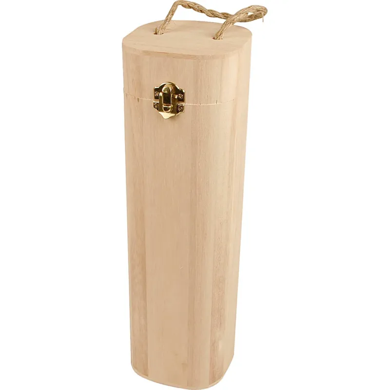 Wine Box with string, H: 34 cm, size 10x10 cm