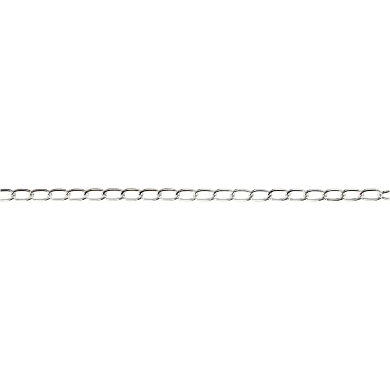 Chain, W: 6 mm, silver-plated, 5 m/ 1 pc
