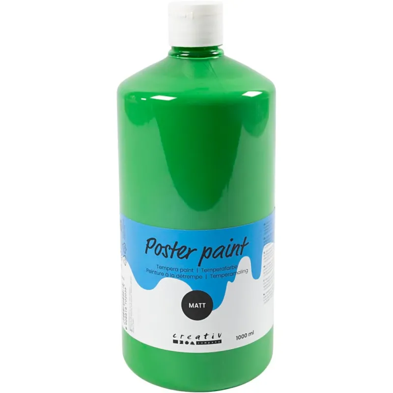 Poster paint Matte, green, 1000 ml/ 1 bottle