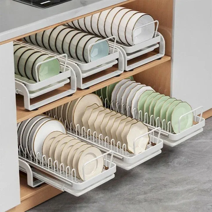 Kitchen Cabinet Sliding Storage Dish Rack - Image 0
