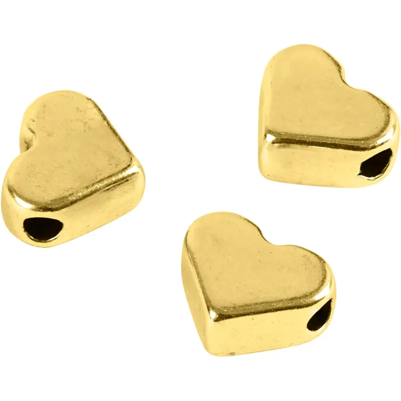 Spacer Bead, size 5,5x7 mm, hole size 1 mm, gold-plated