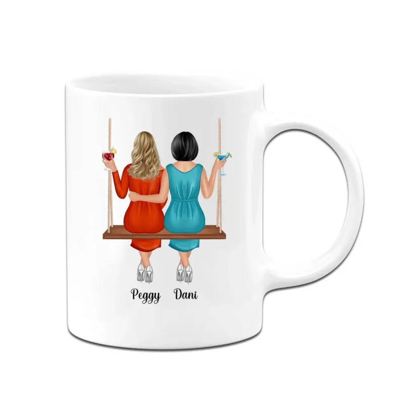 Personalisiertes BFF Tasse - Beste Freundinnen auf Schaukel