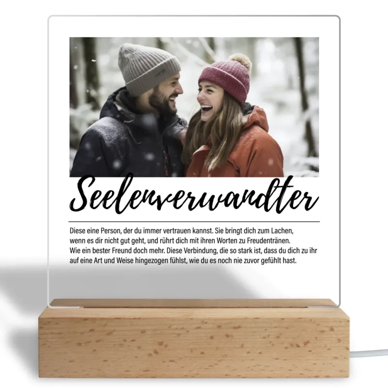 Bild: Personalisiertes Acryl Glasbild - Definition Seelenverwandter - Fotogeschenk mit Foto.