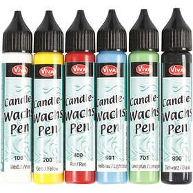 Kerzenstifte, Kräftige Farben, 6x28 ml/ 1 Pck [HOB-73512]