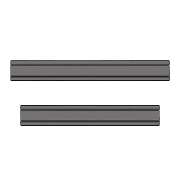 Zwei horizontale Jonmaster Klettstreifen 25 cm (2er Set Ersatzklettstreifen für 7520279) von Diversey Deutschland GmbH & Co. OHG sind auf weißem Hintergrund abgebildet, wobei der obere Streifen länger ist als der untere.