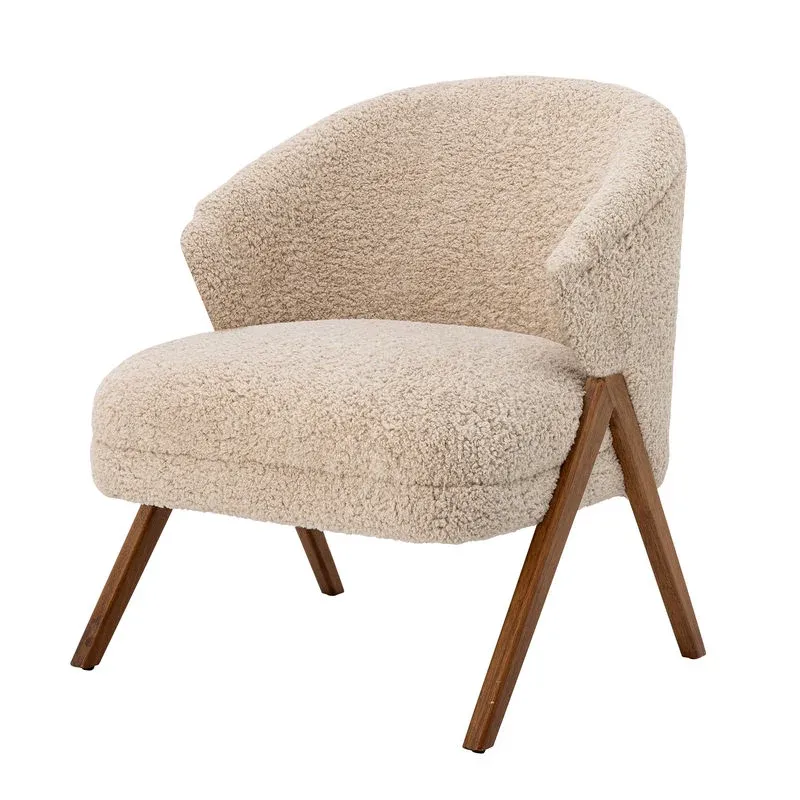 Bloomingville Camino Lounge Stuhl, Natur, Holz, Baumwolle