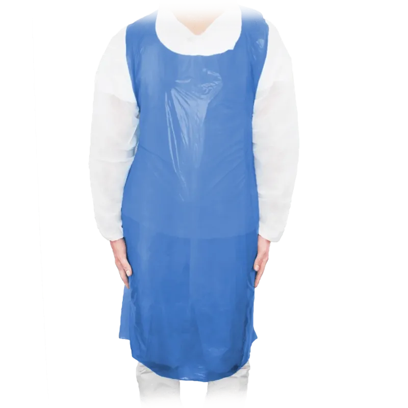 MaiMed-Apron Light PE, Schürze aus PE 75x120cm blau, 100 St./Pack, geblockt, glatte Oberfläche | Packung (100 Stück)