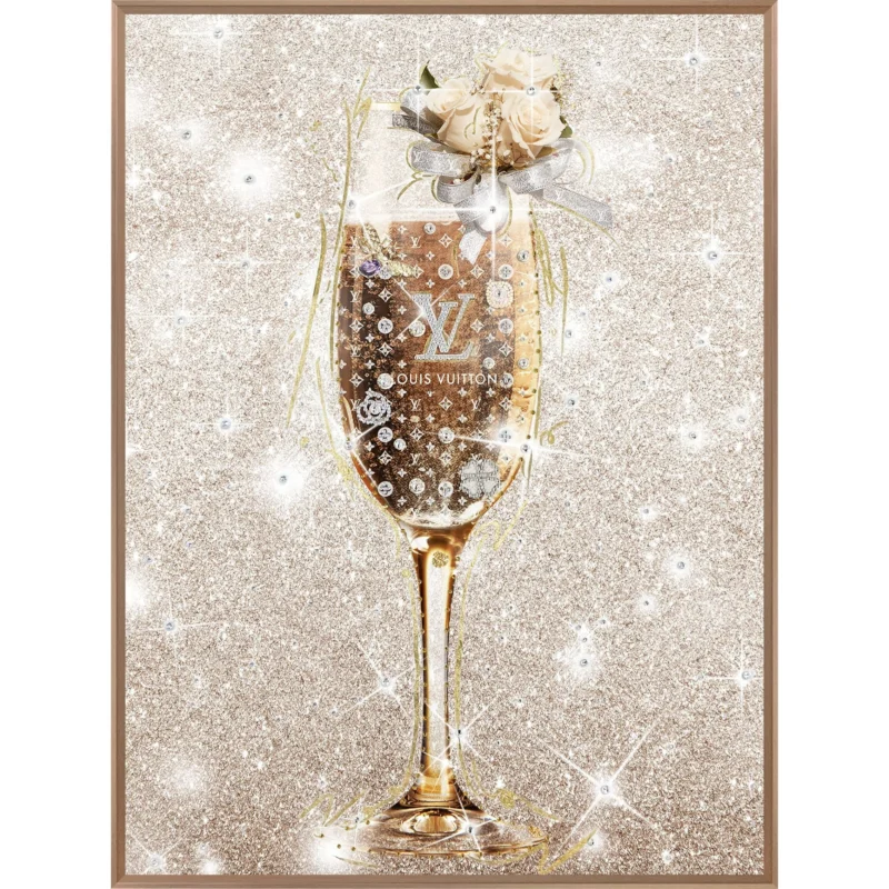 Diamant d’Art Collection – Wandbild „Louis Vuitton Champagnerglas“