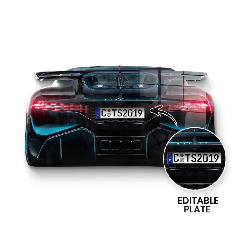 Wandskulptur Bugatti Backside - Acrylglas - Personalisierbar