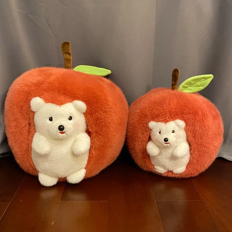 Adorable Puffy Hedgehog Apple Plushie - Image 0