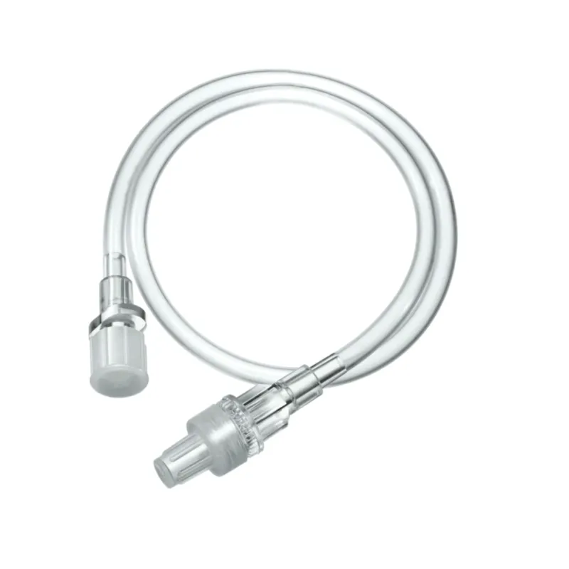 Die B. Braun Heidelberger Verlängerungen für Infusionssysteme von B. Braun Deutschland GmbH & Co. KG sind ein spiralförmiger, flexibler und glatter transparenter Kunststoffschlauch mit Luer-Lock-Anschlüssen an jedem Ende, der für die sichere Befestigung an kompatiblen Infusionssystemen für den Flüssigkeitstransfer konzipiert ist.