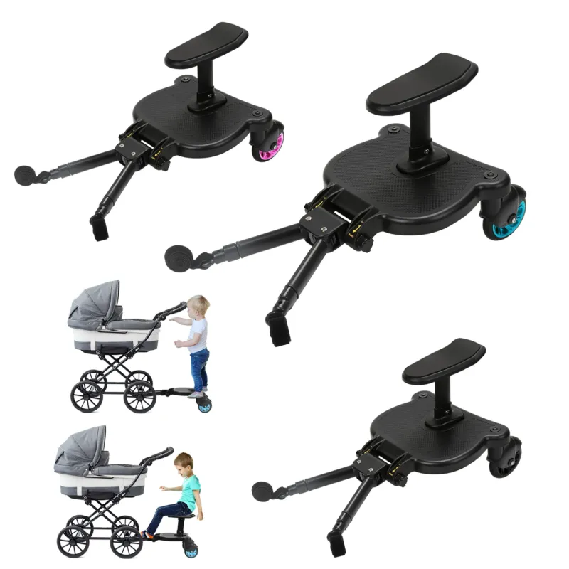 BMOT Buggy Board Kinderwagen Mitfahrbrett mit 2 Rädern Universal