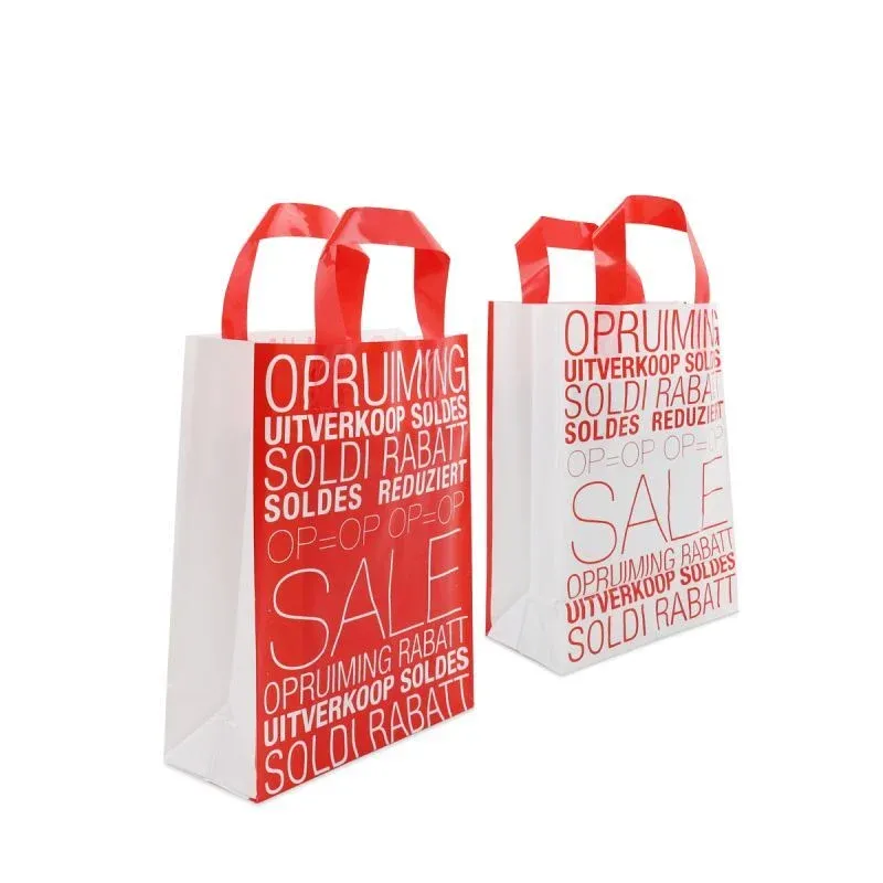 Kunststoff-Blockbodentaschen - Sale 22+10x30 cm Rot (250 Stück) [FP-DQL008]