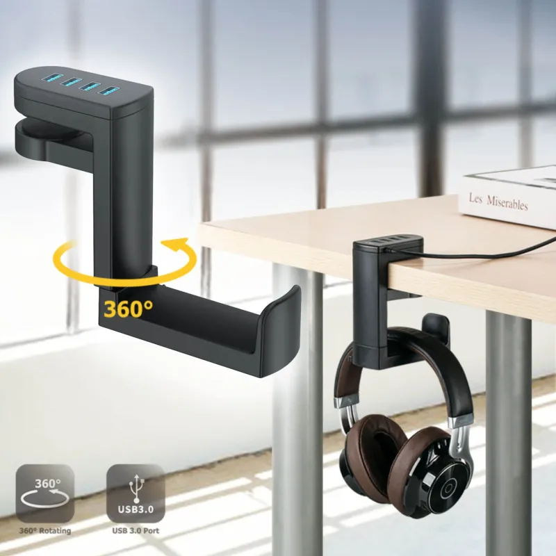Under Desk USB Ports Headset Holder - Image 0