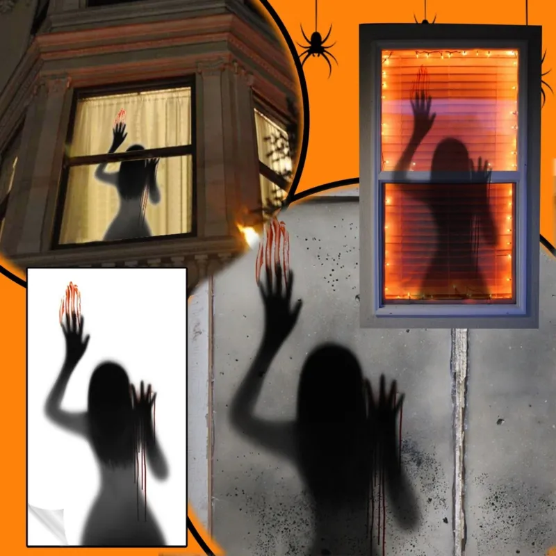 Scary Ghost Halloween Window Sticker - Image 0