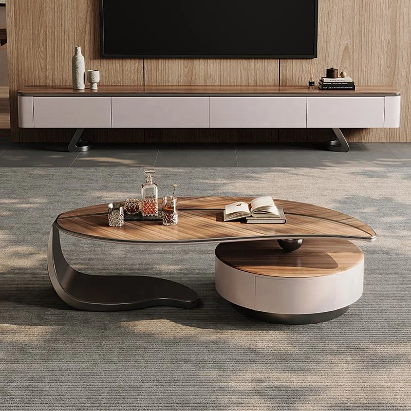 Nordic Leaf Wooden Elegant Coffee Table - Image 0
