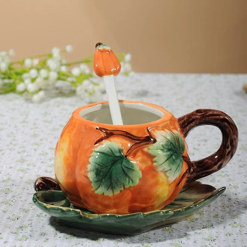 Creative Ceramic Pumpkin Mug Set - Image 0