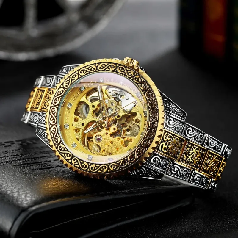 Retro Lux Hand-Engraved Automatic Mechanic Watch - Image 0
