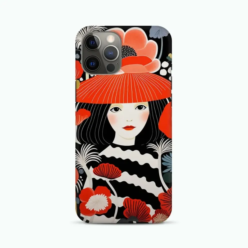 Flowers and Lady Pattern Phone Case