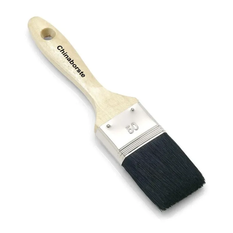 Der Nölle Profi Brush Maler-Lackierpinsel 10 von Nölle Profi Brush Bürsten- & Pinseltechnik e.K. verfügt über einen Holzgriff, eine vernickelte Zwinge und schwarze Borsten für Malqualität.