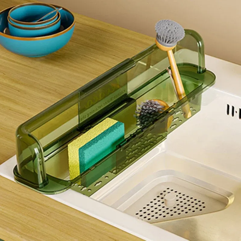 Splash-Proof Telescopic Sink Storage Rack - Image 0