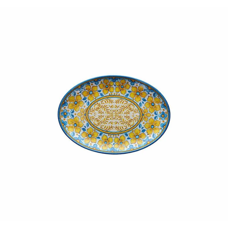 Vassoio Ovale cm 35,5x25,5, colore Giallo, collezione Show Plate Narciso Cefalù - Tognana Porcellane