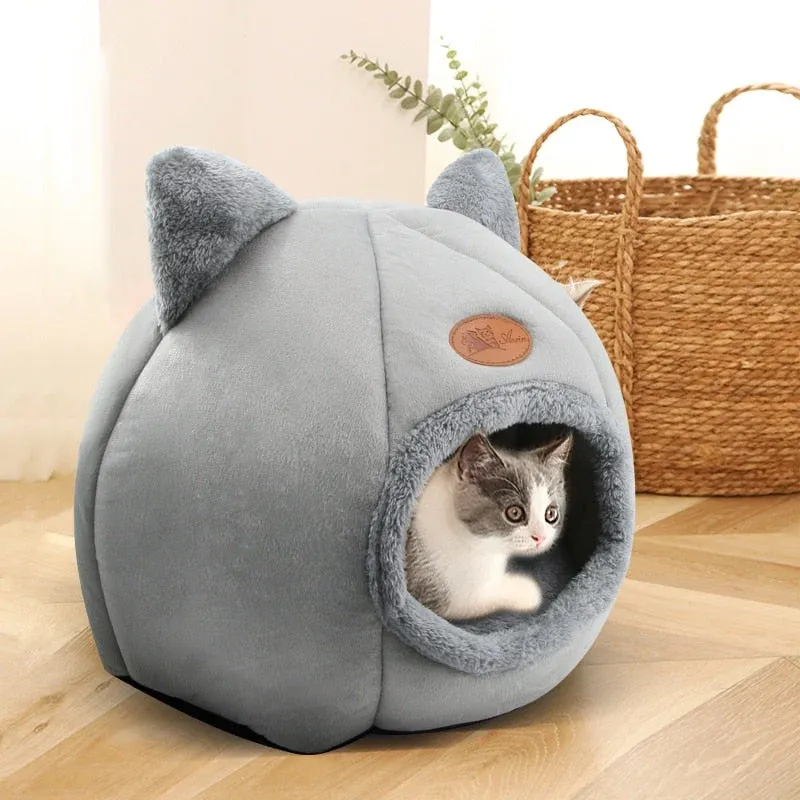 Fluffy Cave Cozy Indoor Cat Bed - Image 0