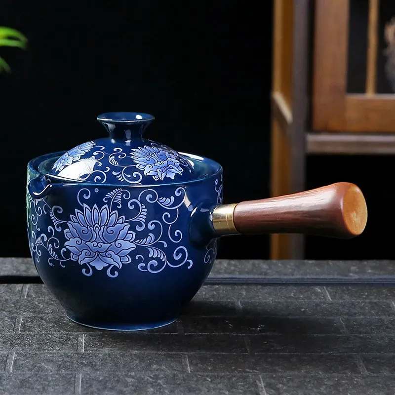 Traditional Harmony Ceramic Rotating Teapot - Image 0