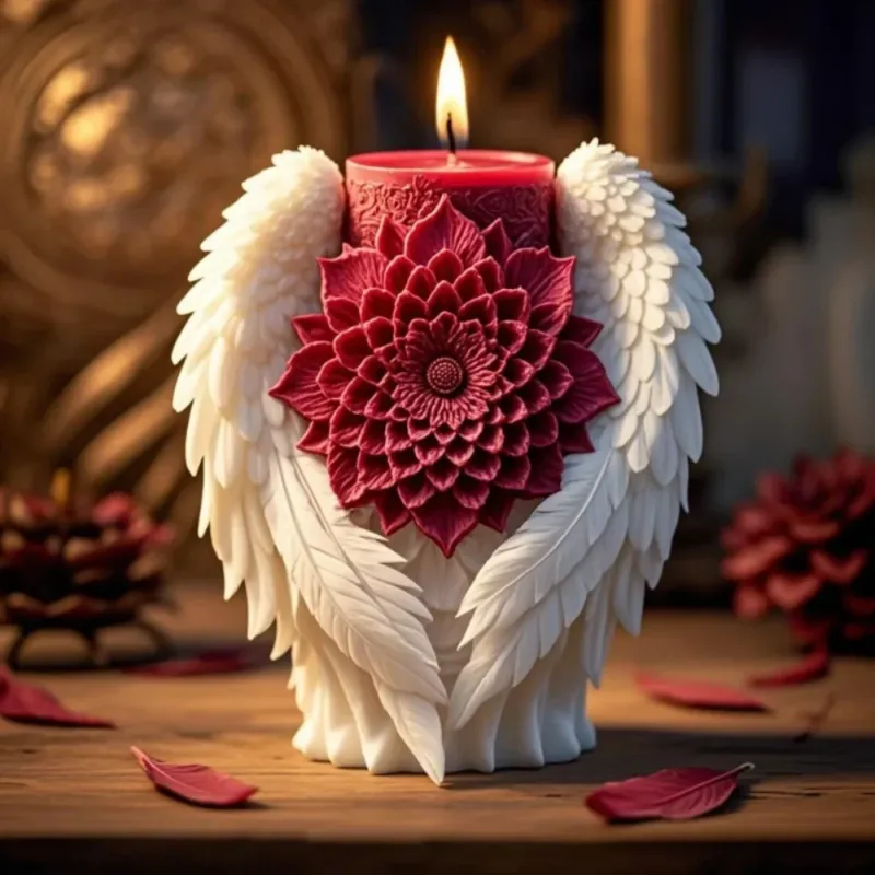 Angel Wing Flower Candle Holder - Image 0