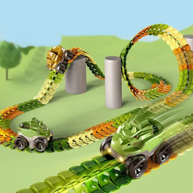 Dinosaur Traffic Jam Gravity Race Track Toy - Image 0