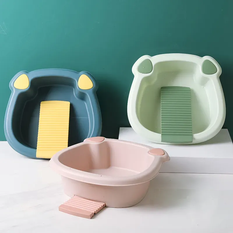 Thickened Plastic Integrated Washboard Compact Washbasin - Image 0