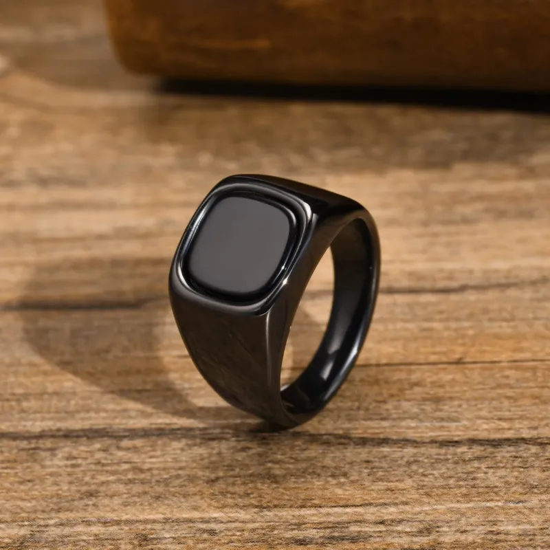 Black Storm Stone Stainless Steel Ring - Image 0