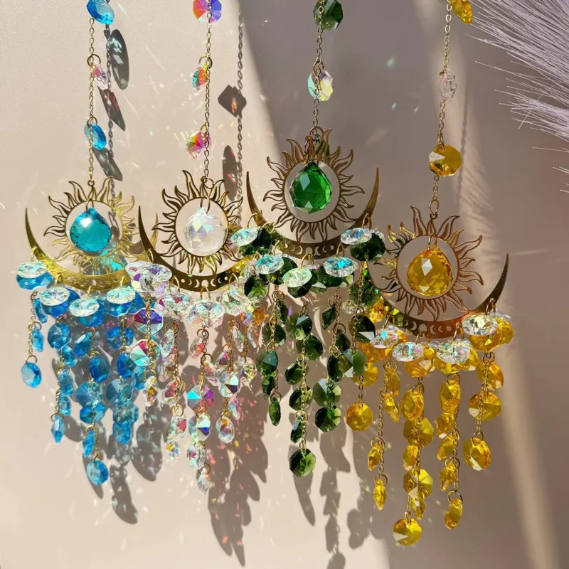 Radiant Moonlit Quartz Prism Suncatcher - Image 0